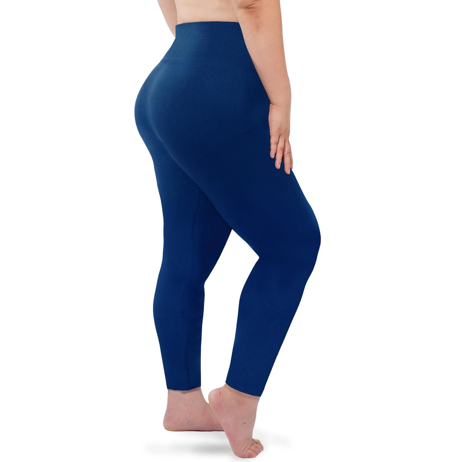 6 Pack Plus Size Fleece Lined Leggings High Waist - Image 4