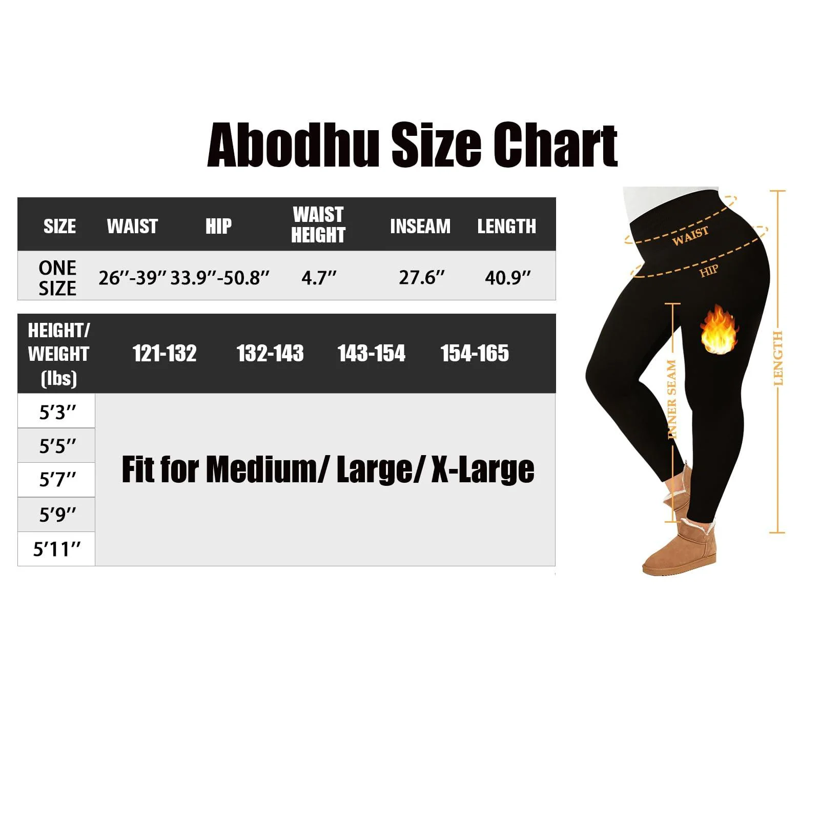 6 Pack Plus Size Fleece Lined Leggings High Waist - Image 5