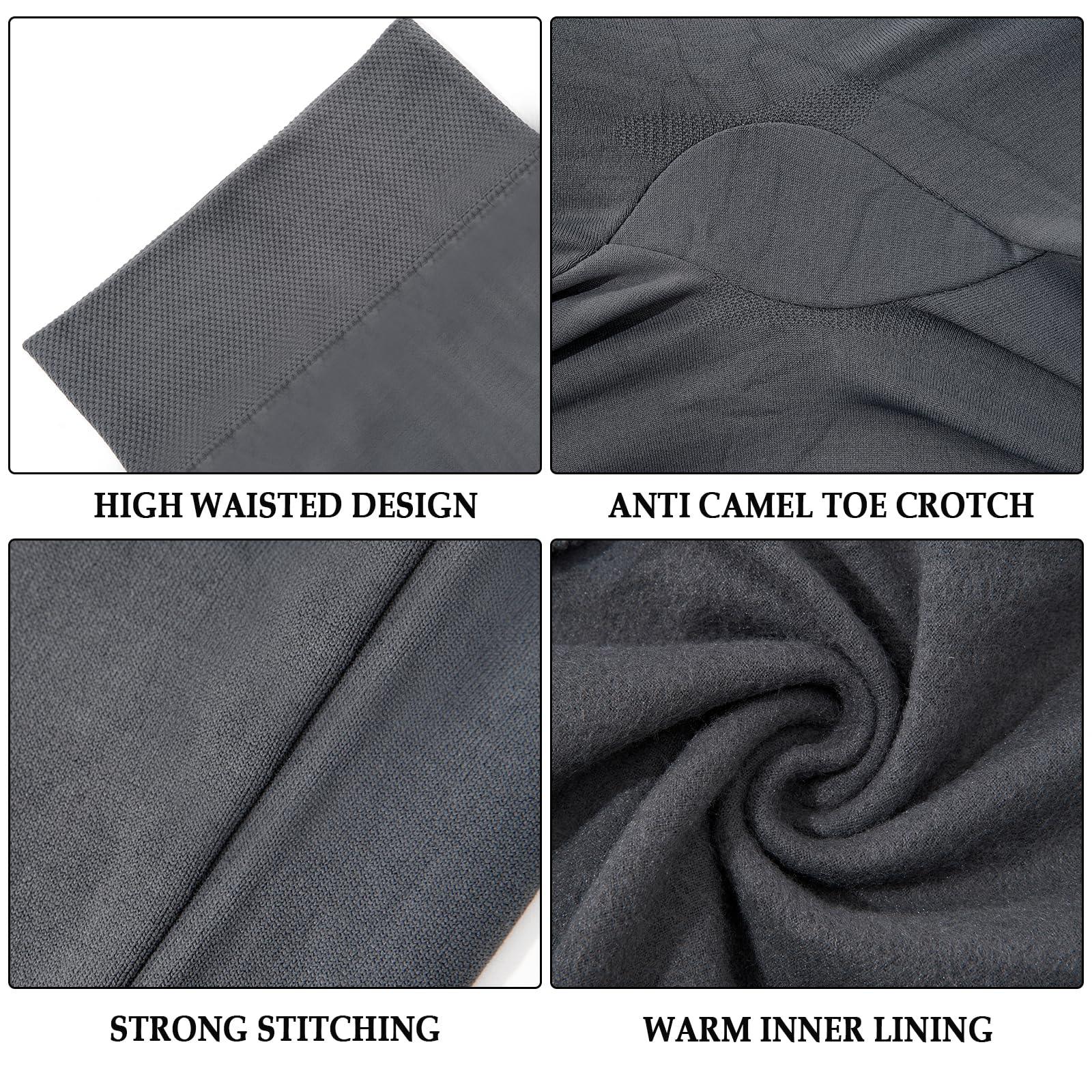 6 Pack Plus Size Fleece Lined Leggings High Waist - Image 7