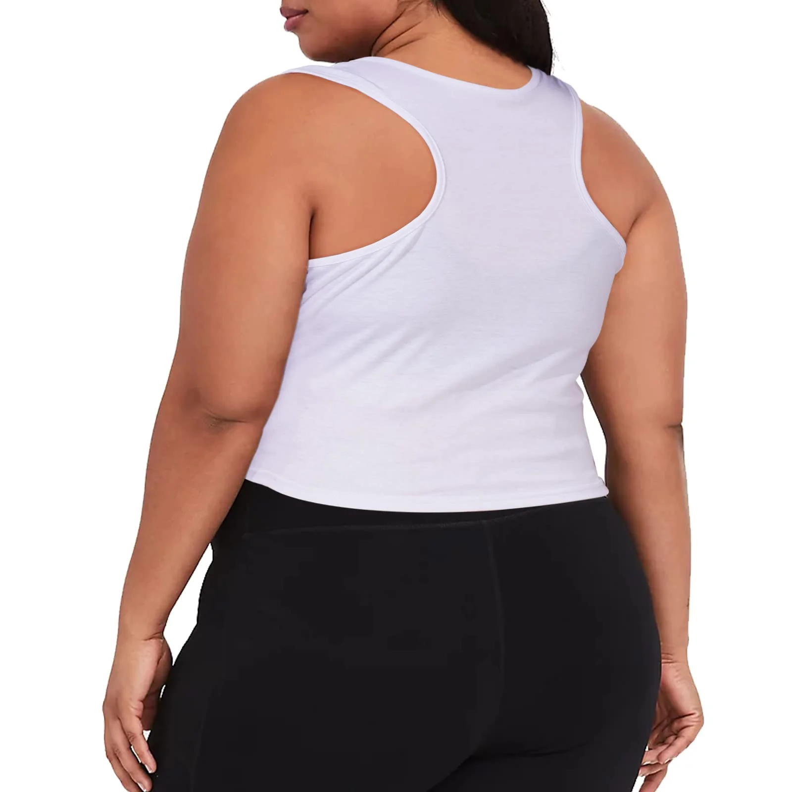 3 Pieces Basic Plus Size Tank Tops for Women-Black, White, Grey - Image 3
