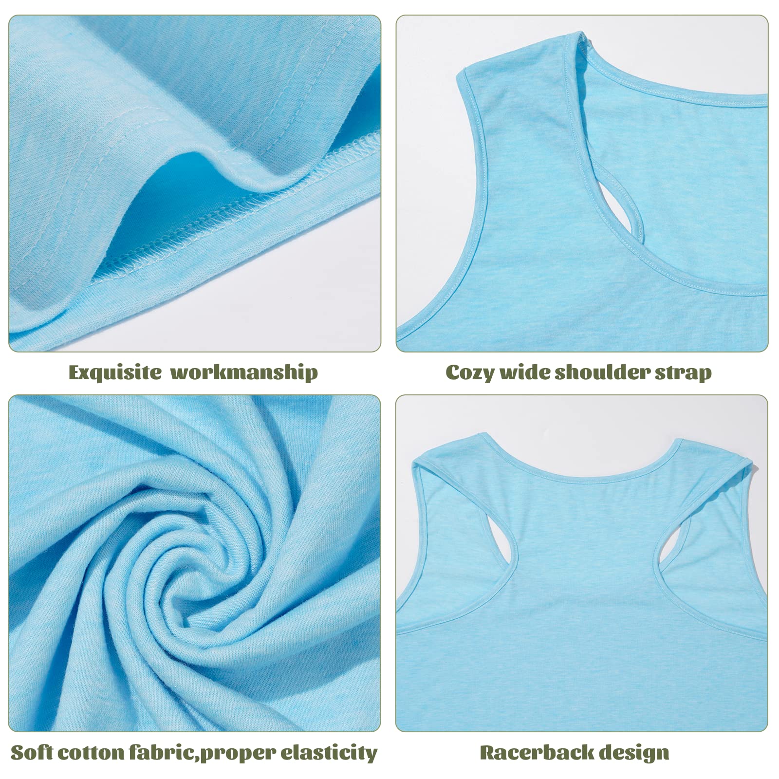 3 Pieces Basic Plus Size Tank Tops for Women-Pink,White,Blue - Image 4