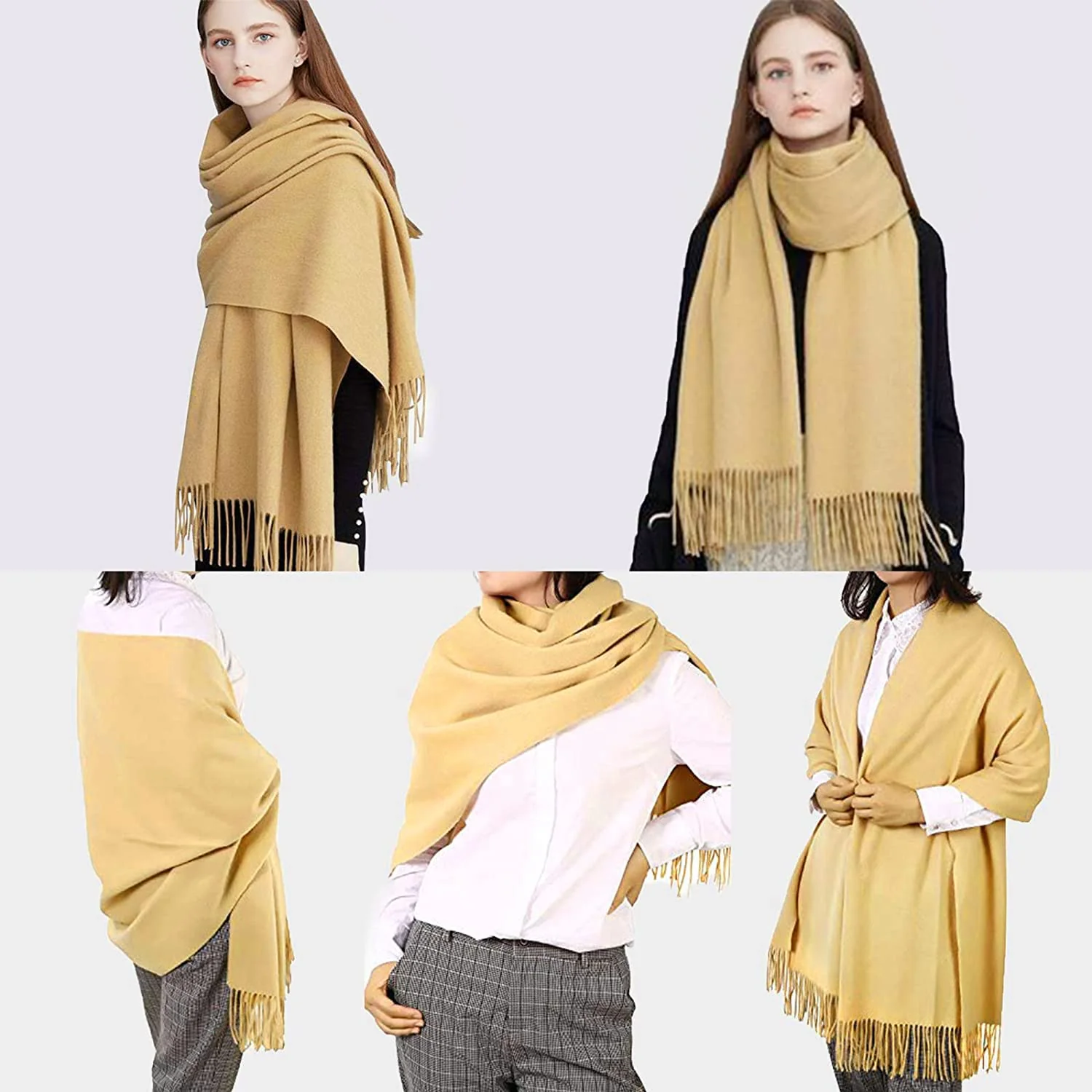 Blanket Scarfs for Women Cashmere Shawls  78.5"x27.5" - Image 3