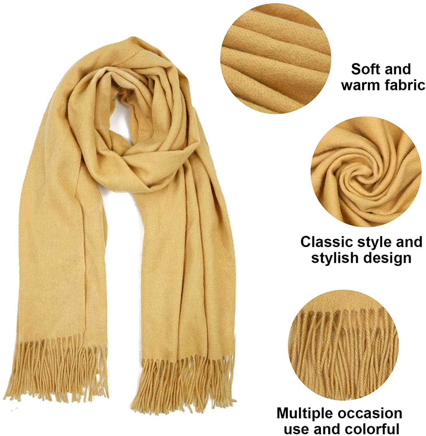 Blanket Scarfs for Women Cashmere Shawls  78.5"x27.5" - Image 4
