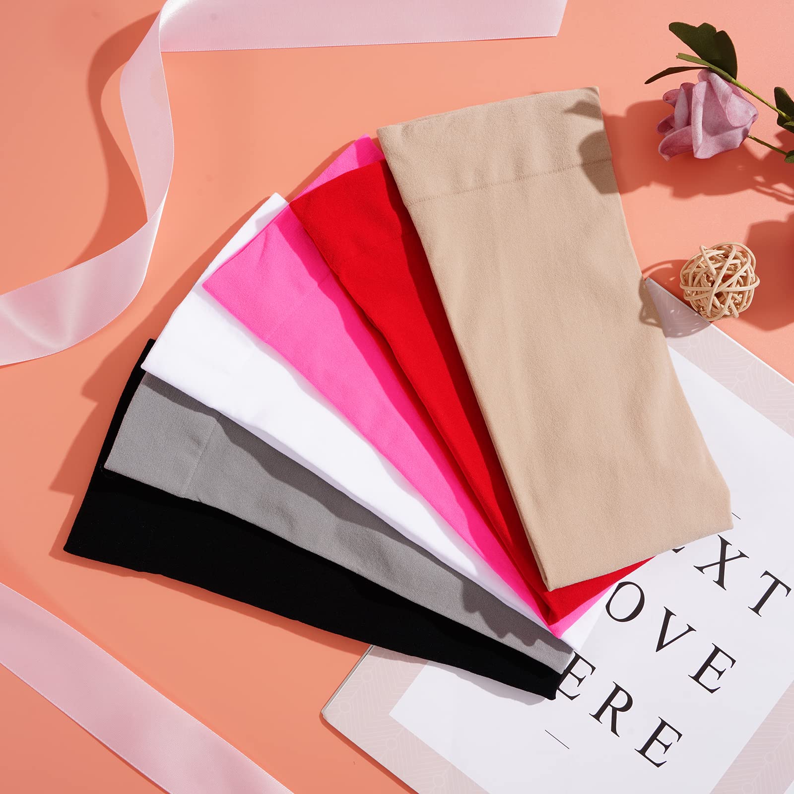 3 Pairs Plus Size Opaque Thigh High Socks-Black+White+Beige - Image 4