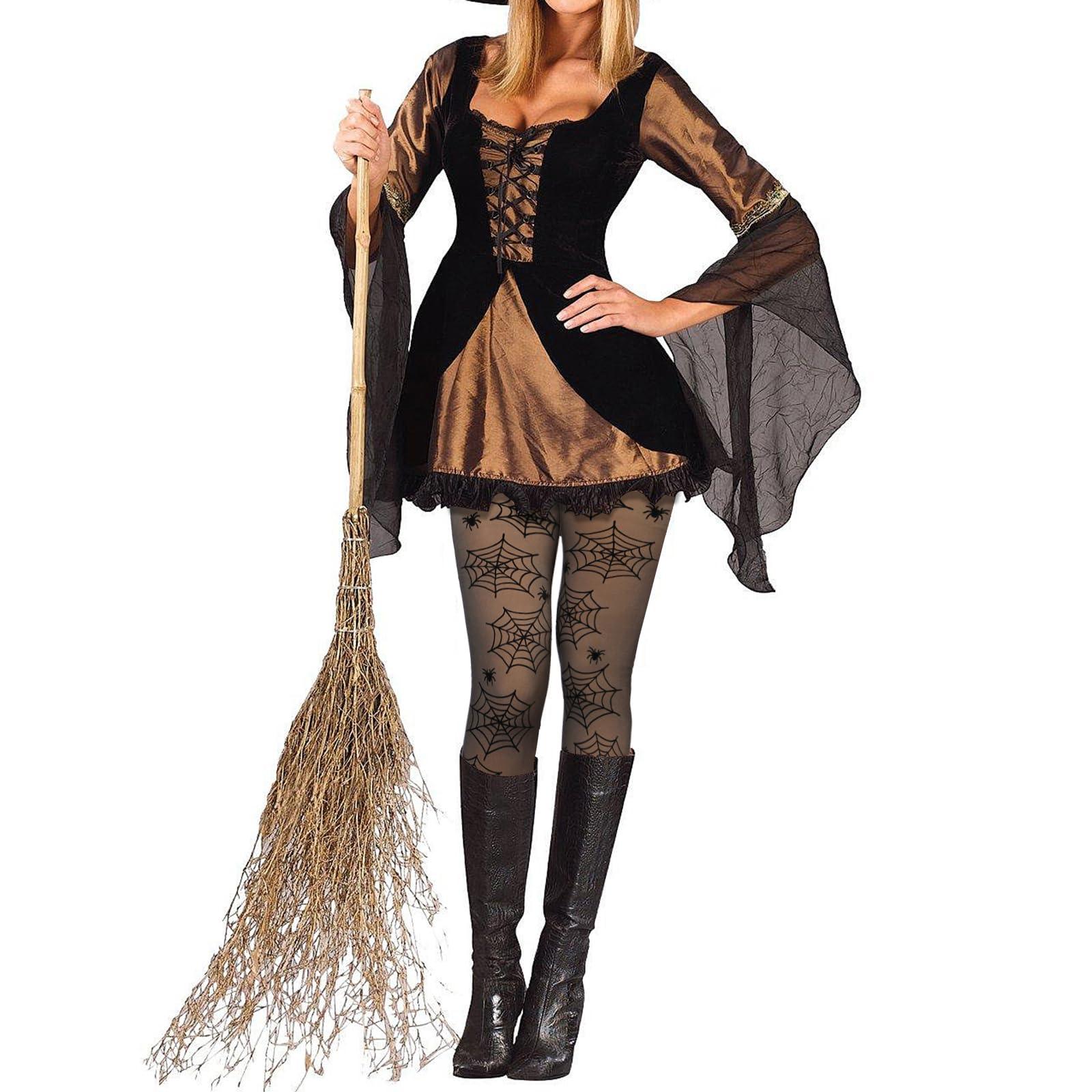 Translucent Fleece Lined Tights for Women - Spider - Image 4