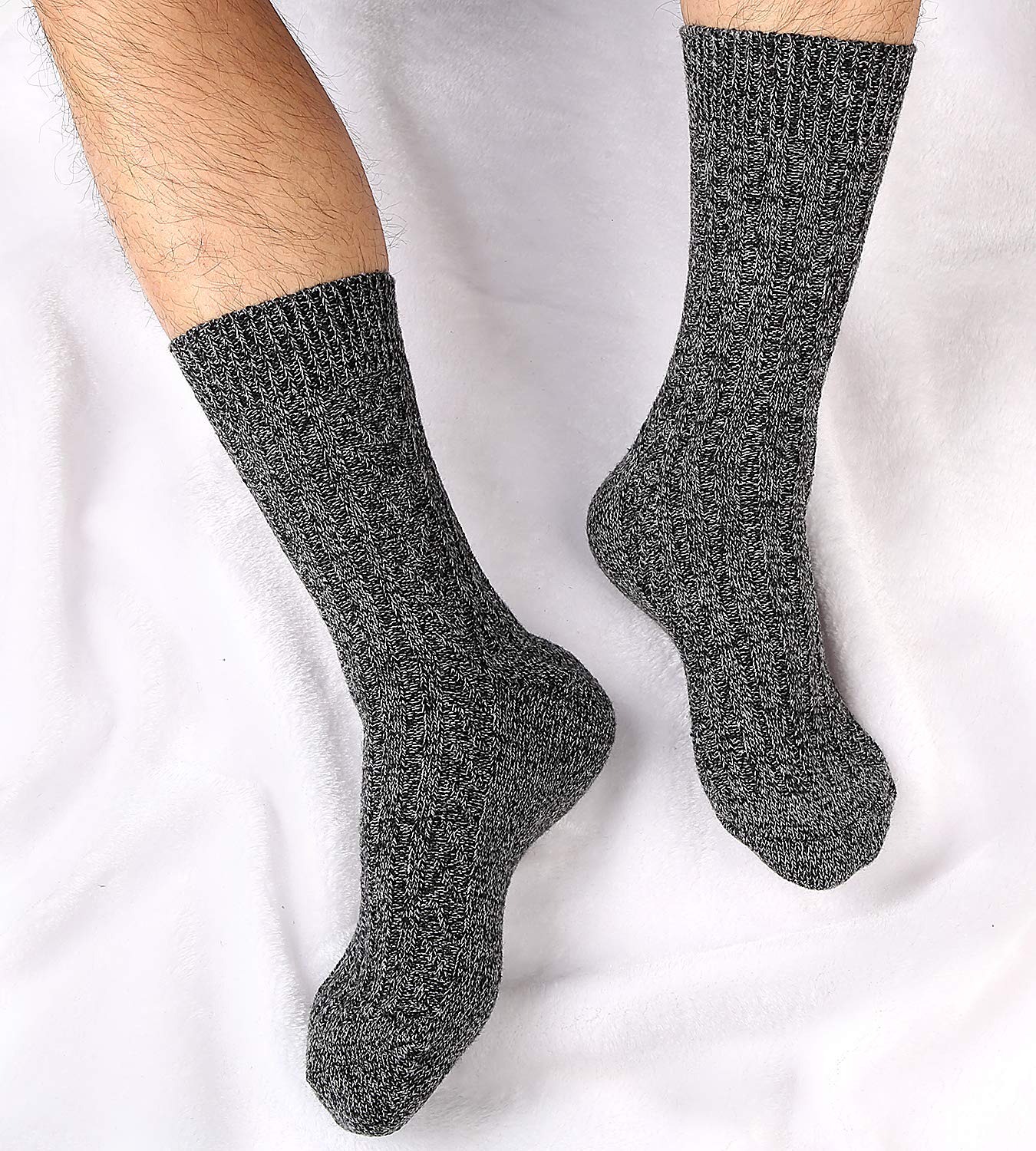 Knit Wool Blend Warm Crew Sock Causal for Man 5 Pack - Image 3