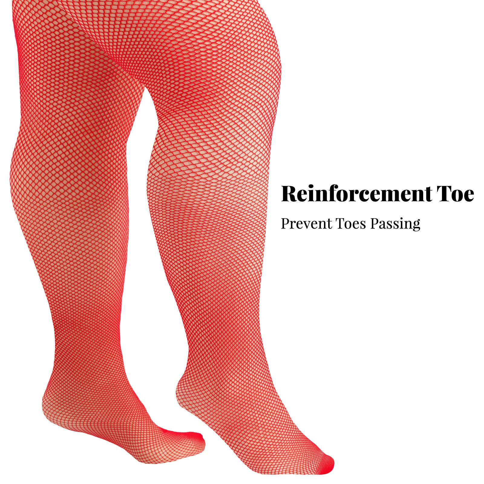 Plus Size Fishnet Stockings Sheer Silicone Lace - Red Small Mesh - Image 6