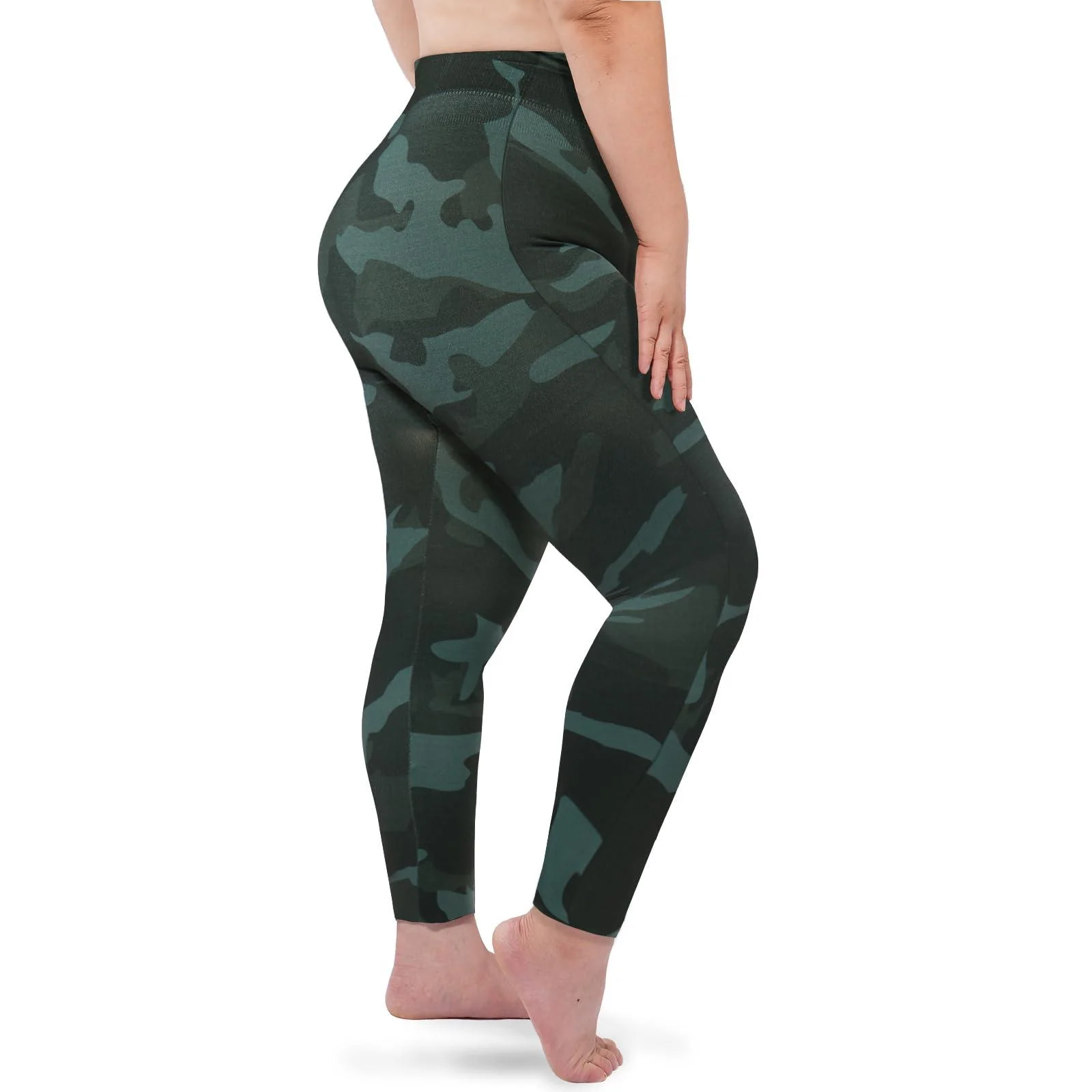 Plus Size Fleece Lined Leggings Printed 6 Pack - Image 4