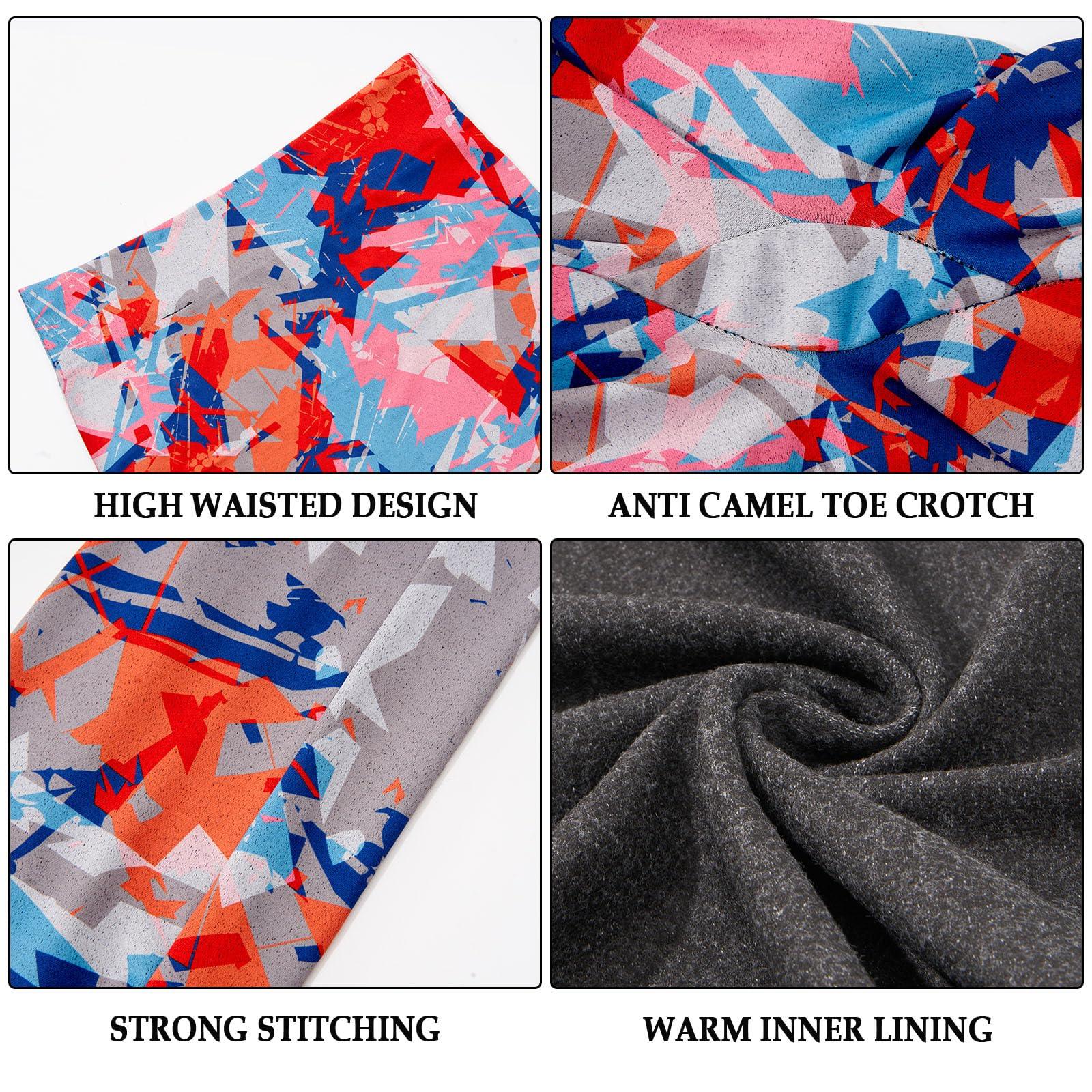 Plus Size Fleece Lined Leggings Printed 6 Pack - Image 5