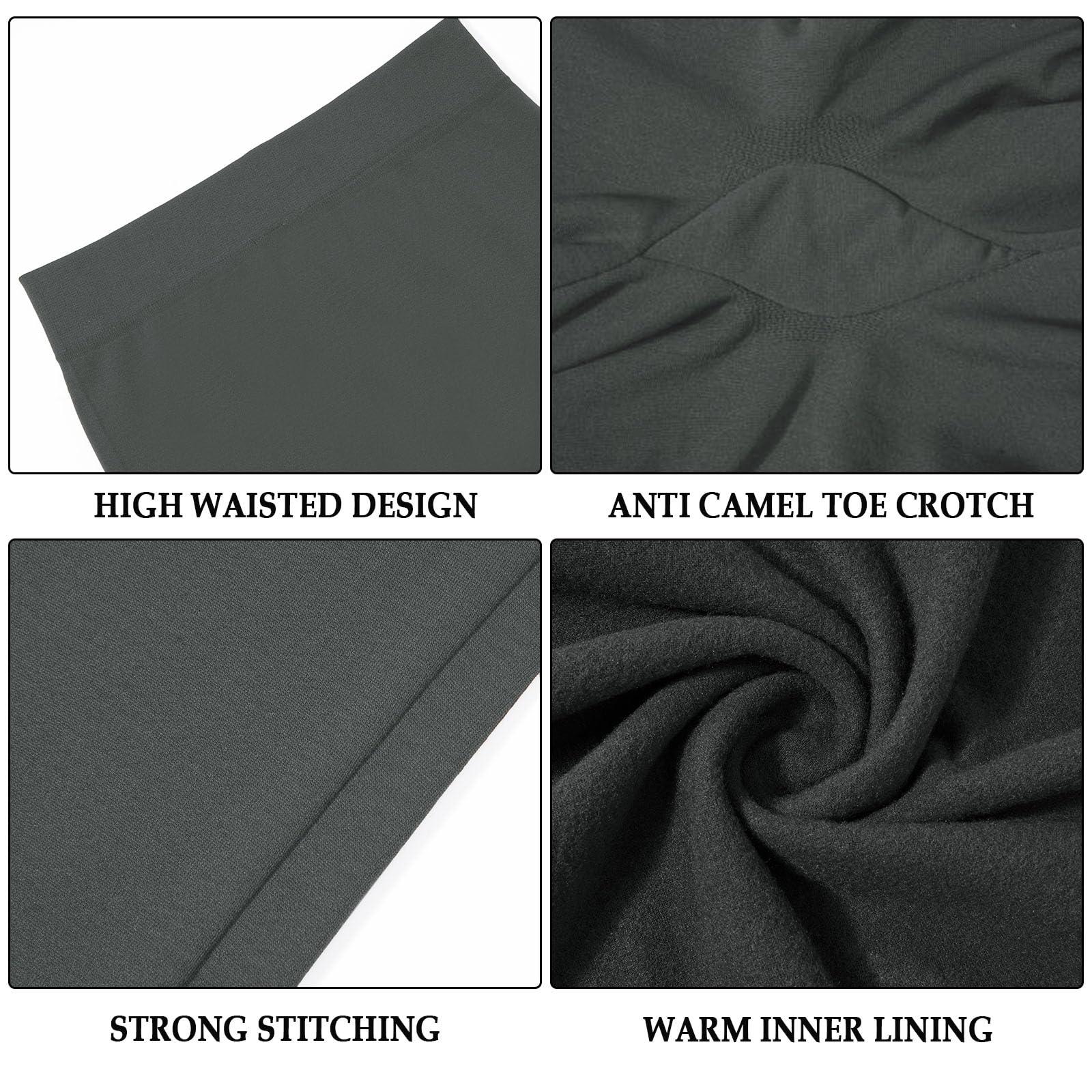 Plus Size Fleece Lined Leggings Solid 7 Pack - Image 6