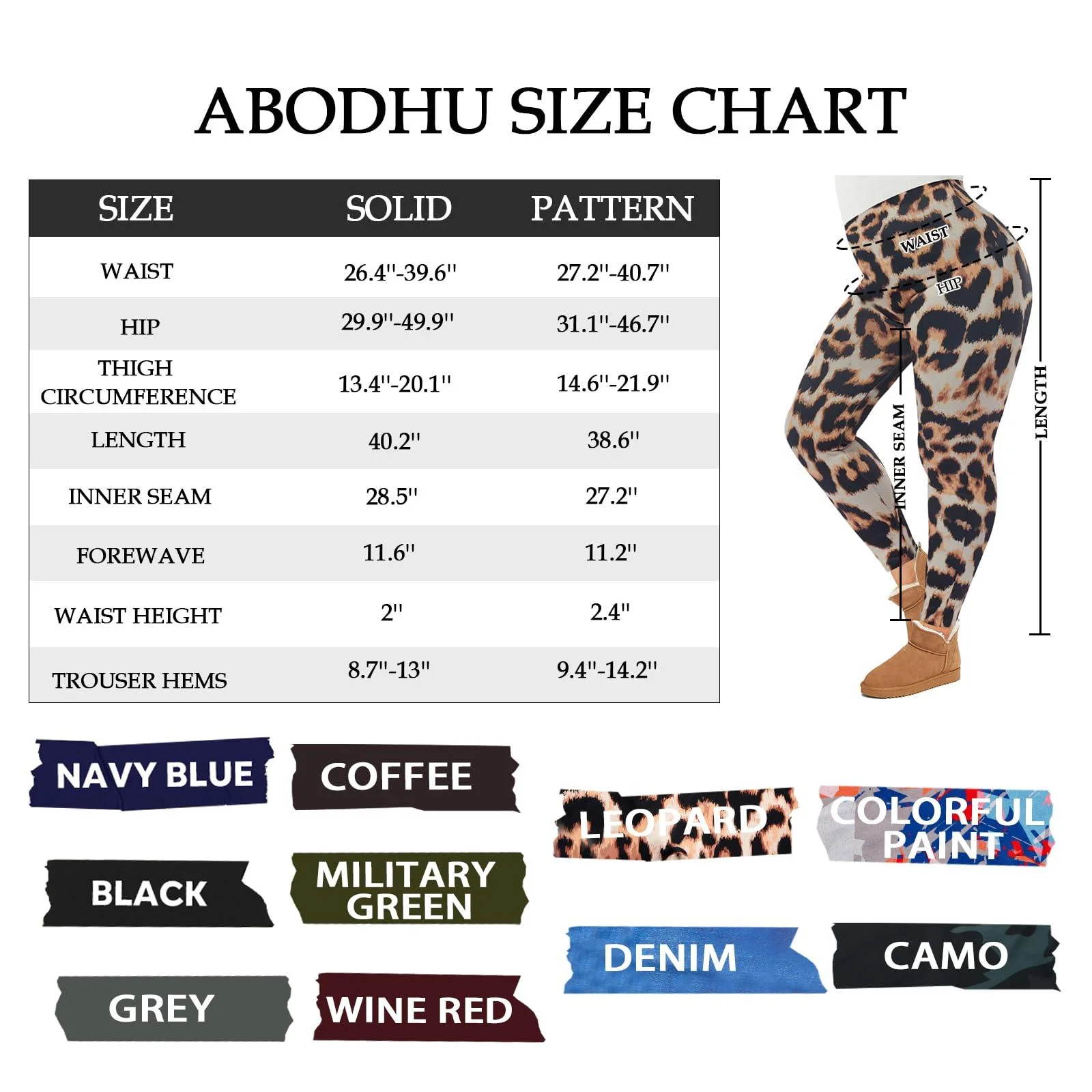 Plus Size Fleece Lined Leggings Women - Brown Leopard - Image 5
