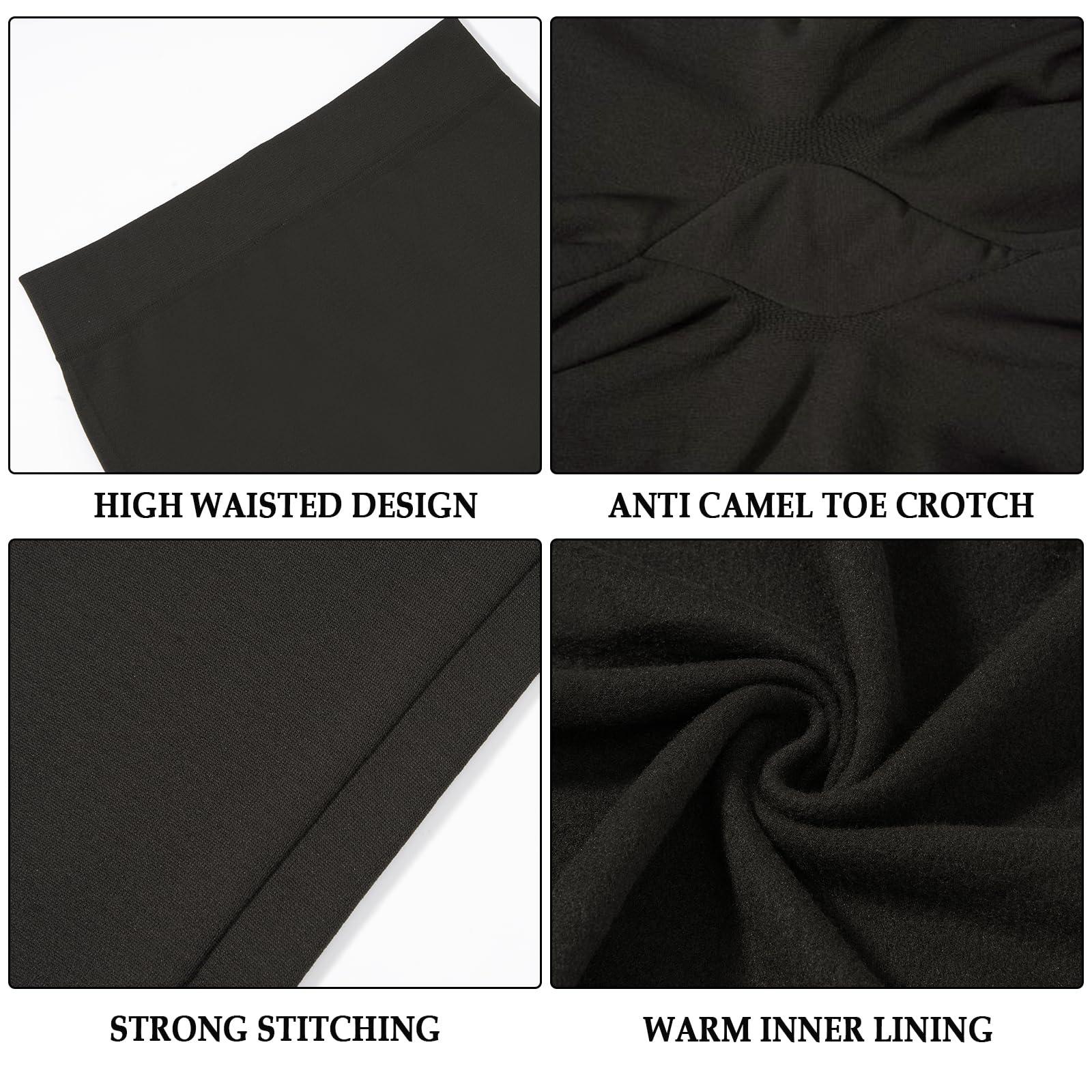 Plus Size Fleece Lined Leggings Women - Coffee - Image 5