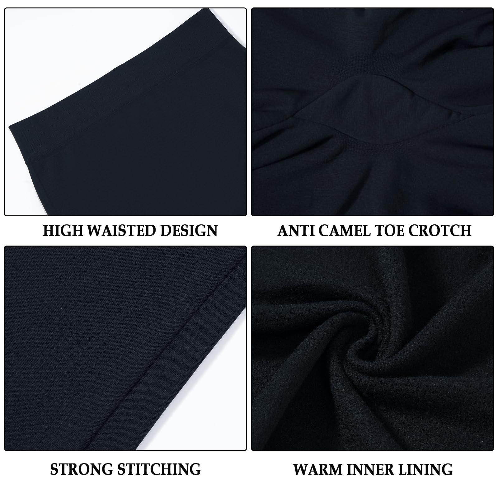 Plus Size Fleece Lined Leggings Women - Navy Blue - Image 5