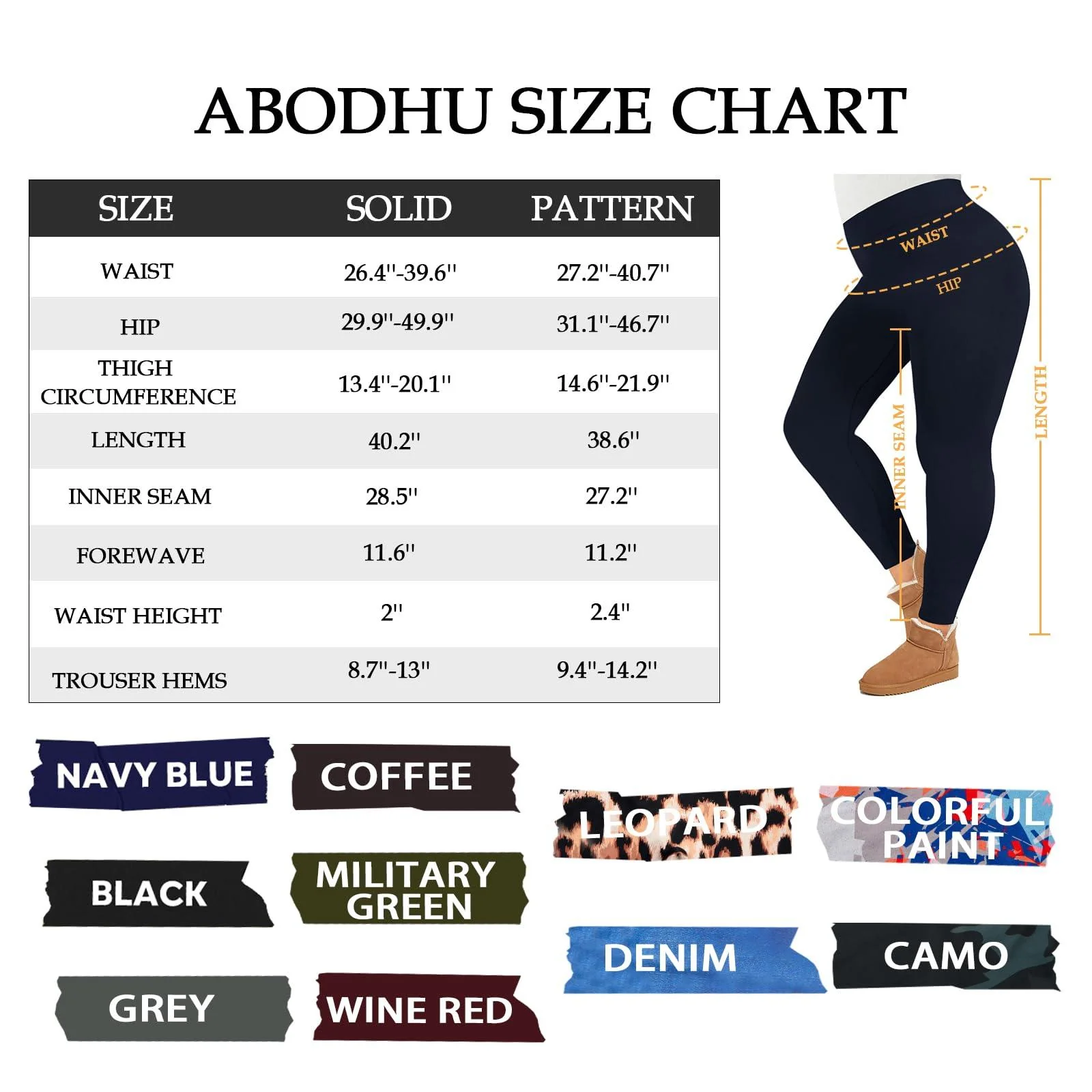 Plus Size Fleece Lined Leggings Women - Navy Blue - Image 6