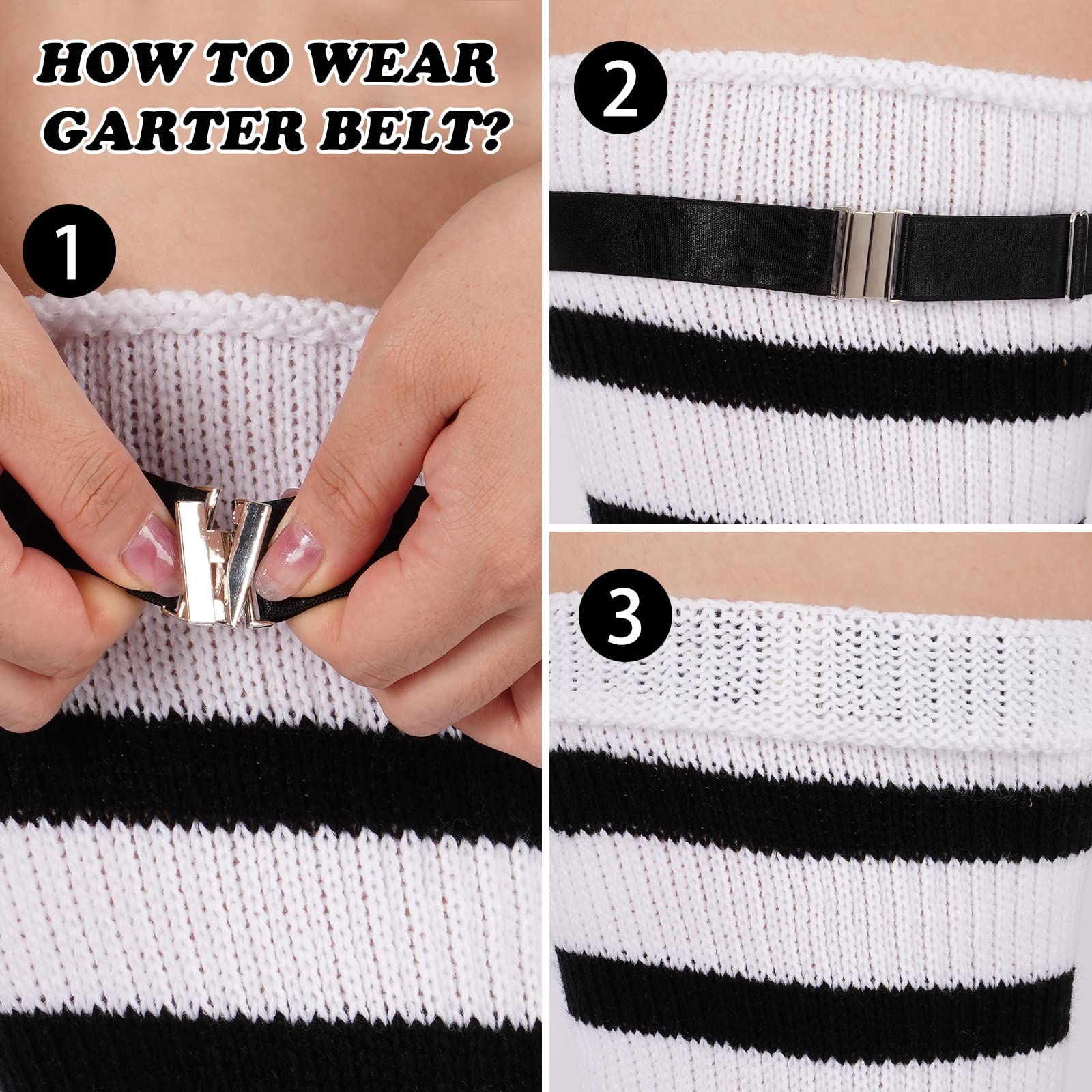 Plus Size Leg Warmers for Women-White & Black - Image 4
