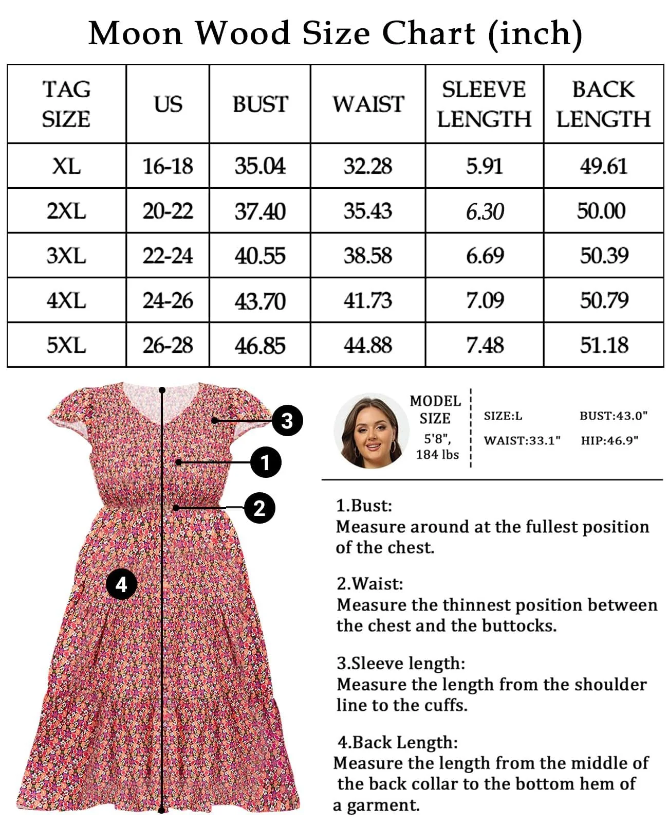 Plus Size Maxi Dress V Neck for Summer - Multi - Image 7
