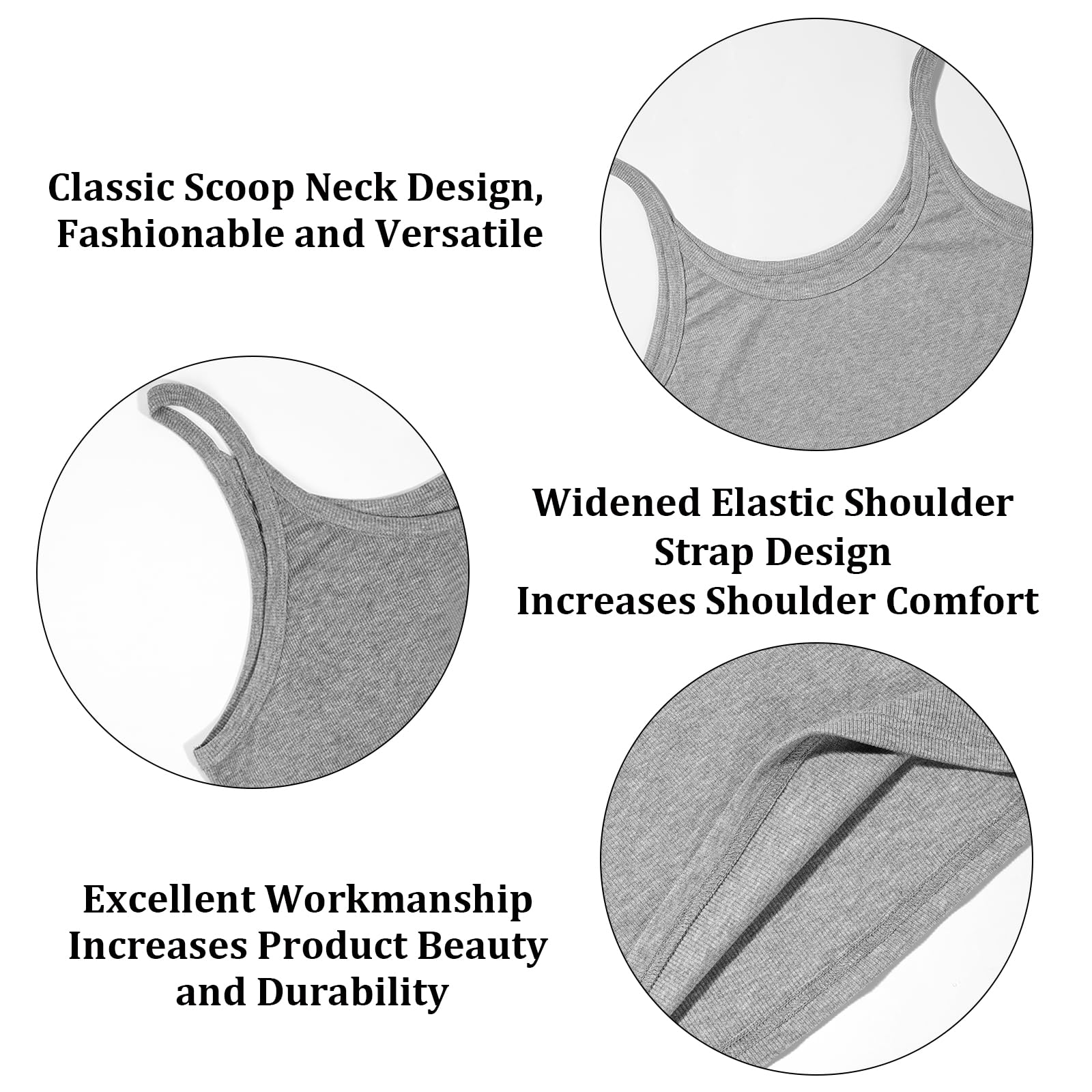 Plus Size Ribbed Tank Tops for Women - Grey - Image 5