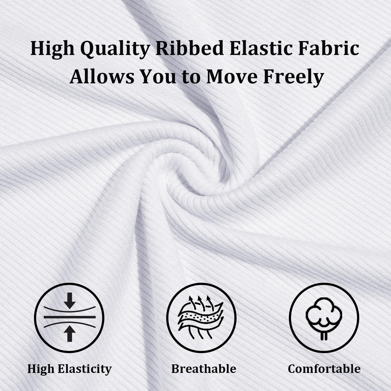 Plus Size Ribbed Tank Tops for Women - White - Image 7