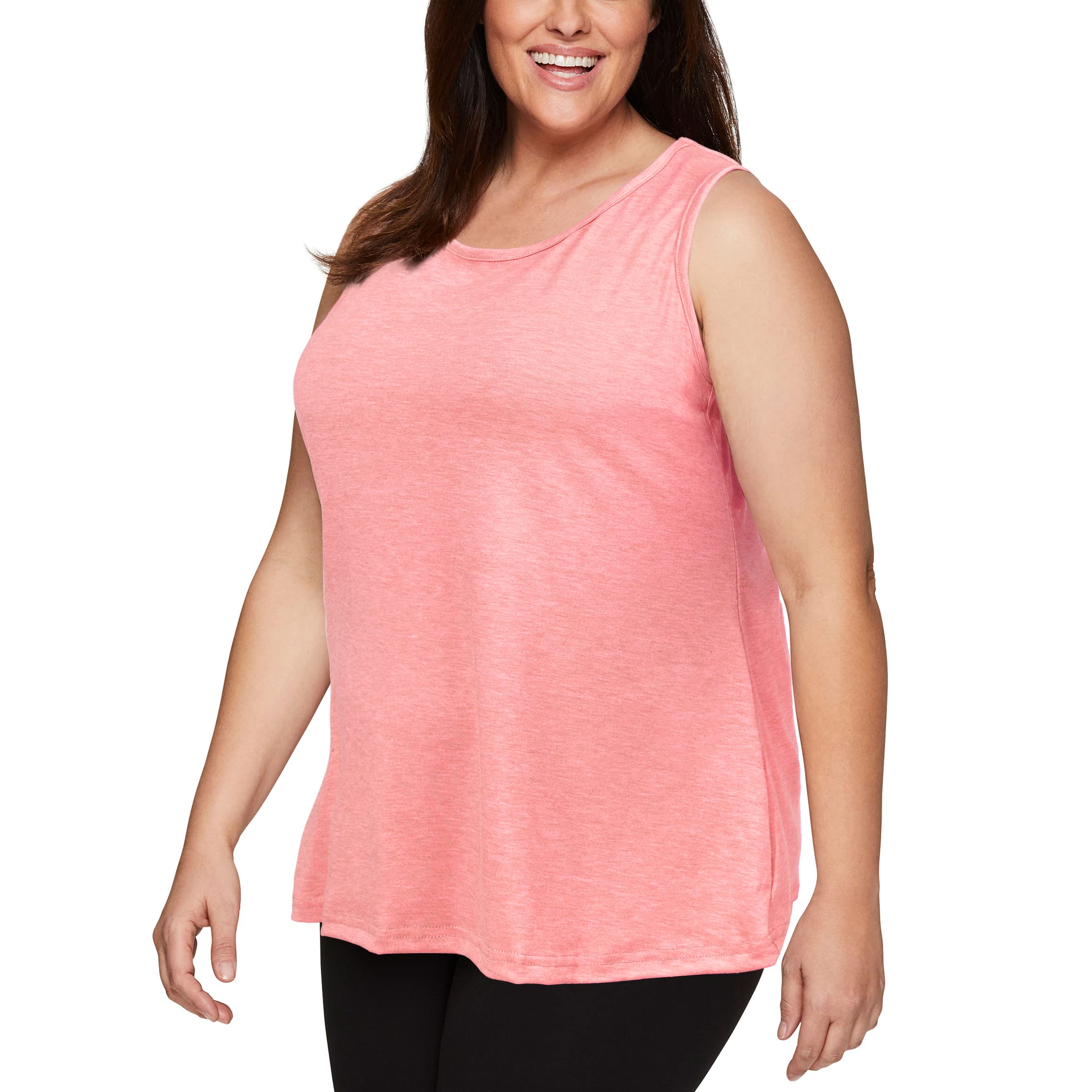 Plus Size Tank Tops for Women Summer Sleeveless T-Shirts Loose-Dark Pink - Image 4