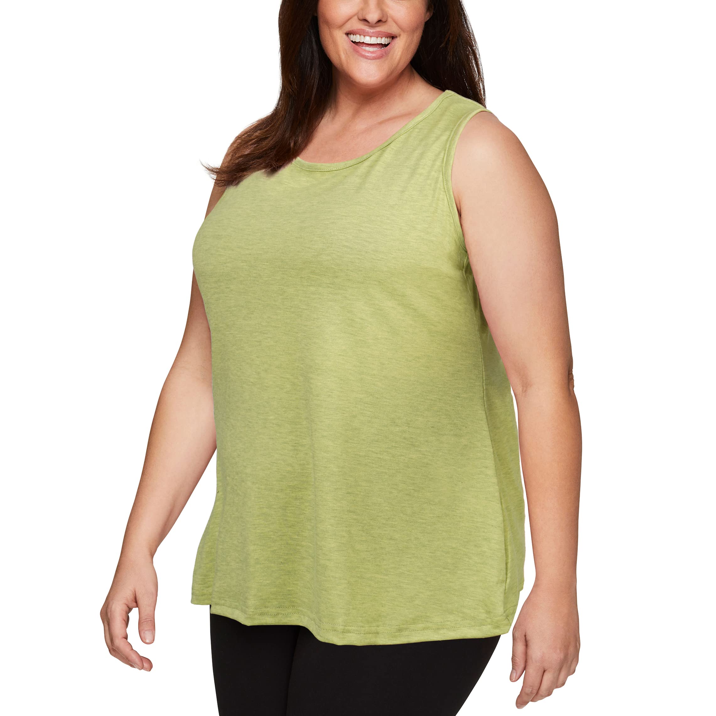 Plus Size Tank Tops for Women Summer Sleeveless T-Shirts Loose-Green - Image 4
