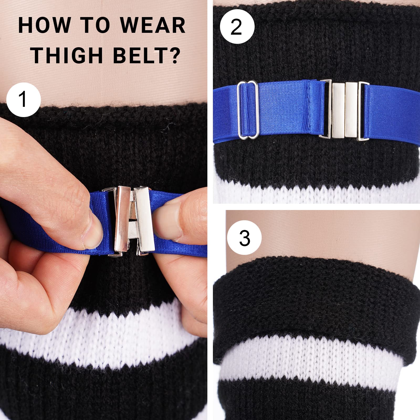 Plus Size Thigh Garter Belt-Blue - Image 6