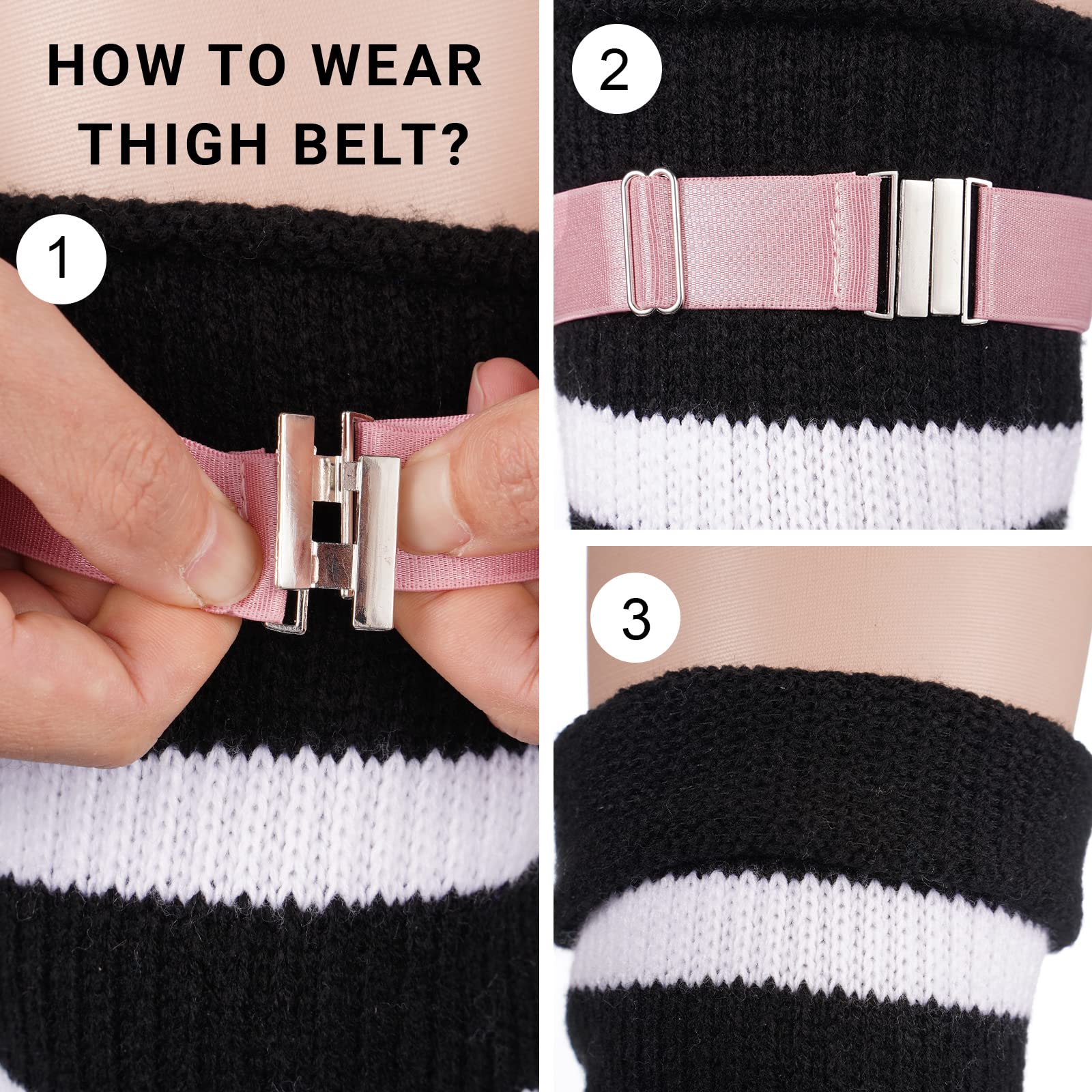 Plus Size Thigh Garter Belt-Pink - Image 6