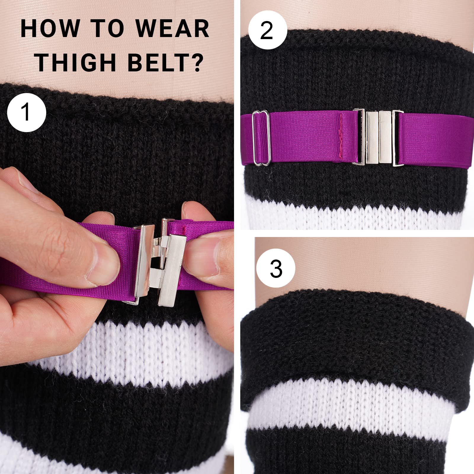 Plus Size Thigh Garter Belt-Purple - Image 5