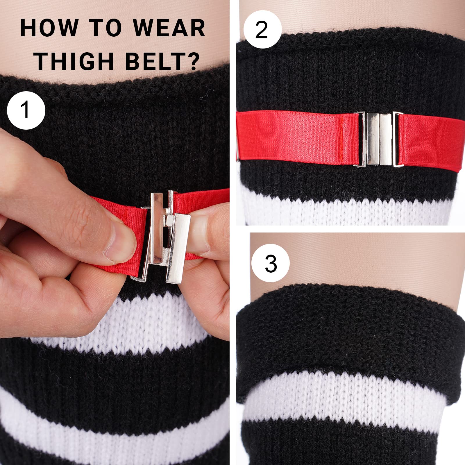 Plus Size Thigh Garter Belt-Red - Image 6