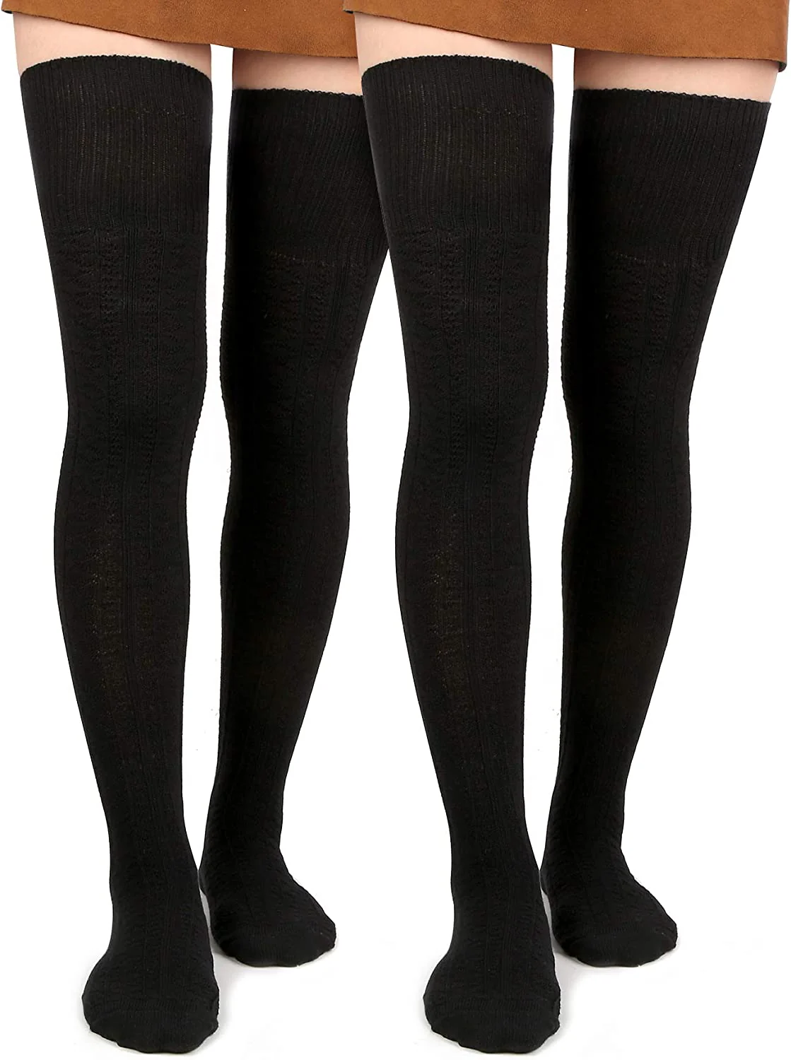 Thigh High Socks Boot Sock Women-Black - Image 7