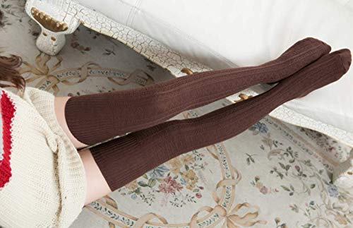 Thigh High Socks Boot Sock Women-Brown - Image 3