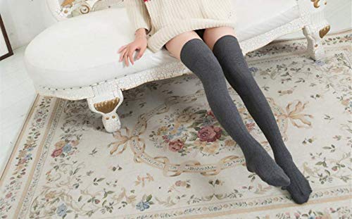 Thigh High Socks Boot Sock Women-Dark Grey - Image 3
