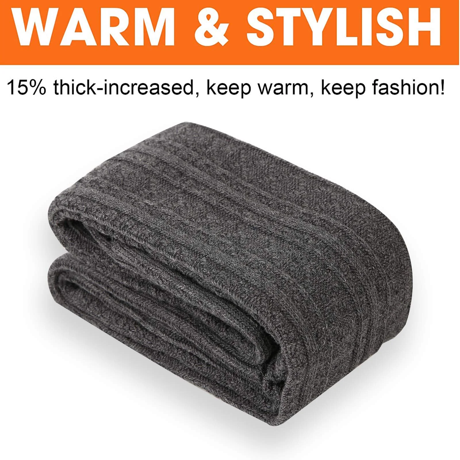 Thigh High Socks Boot Sock Women-Dark Grey - Image 6