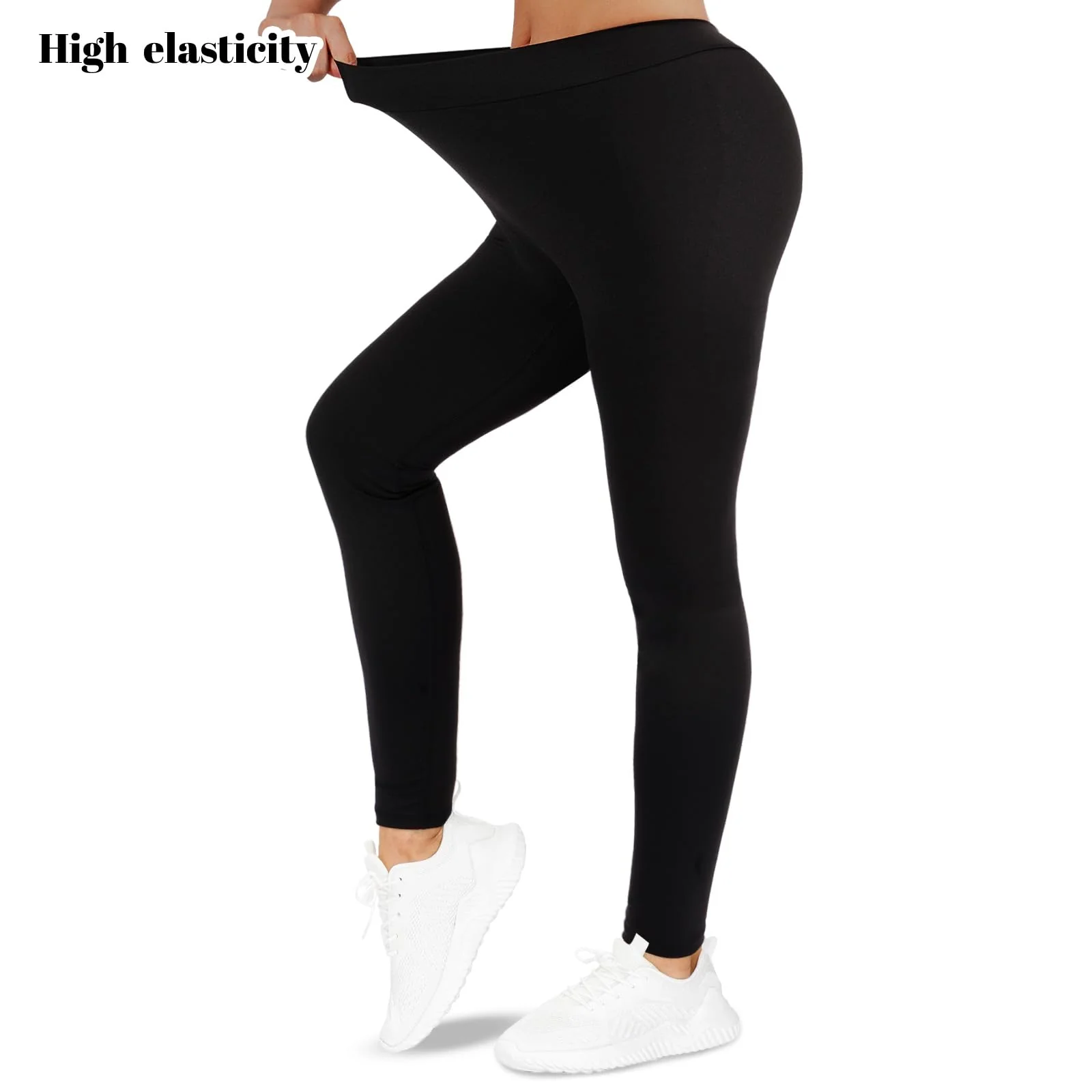 V Back Scrunch Leggings Soft Butt Lifting - Black - Image 5