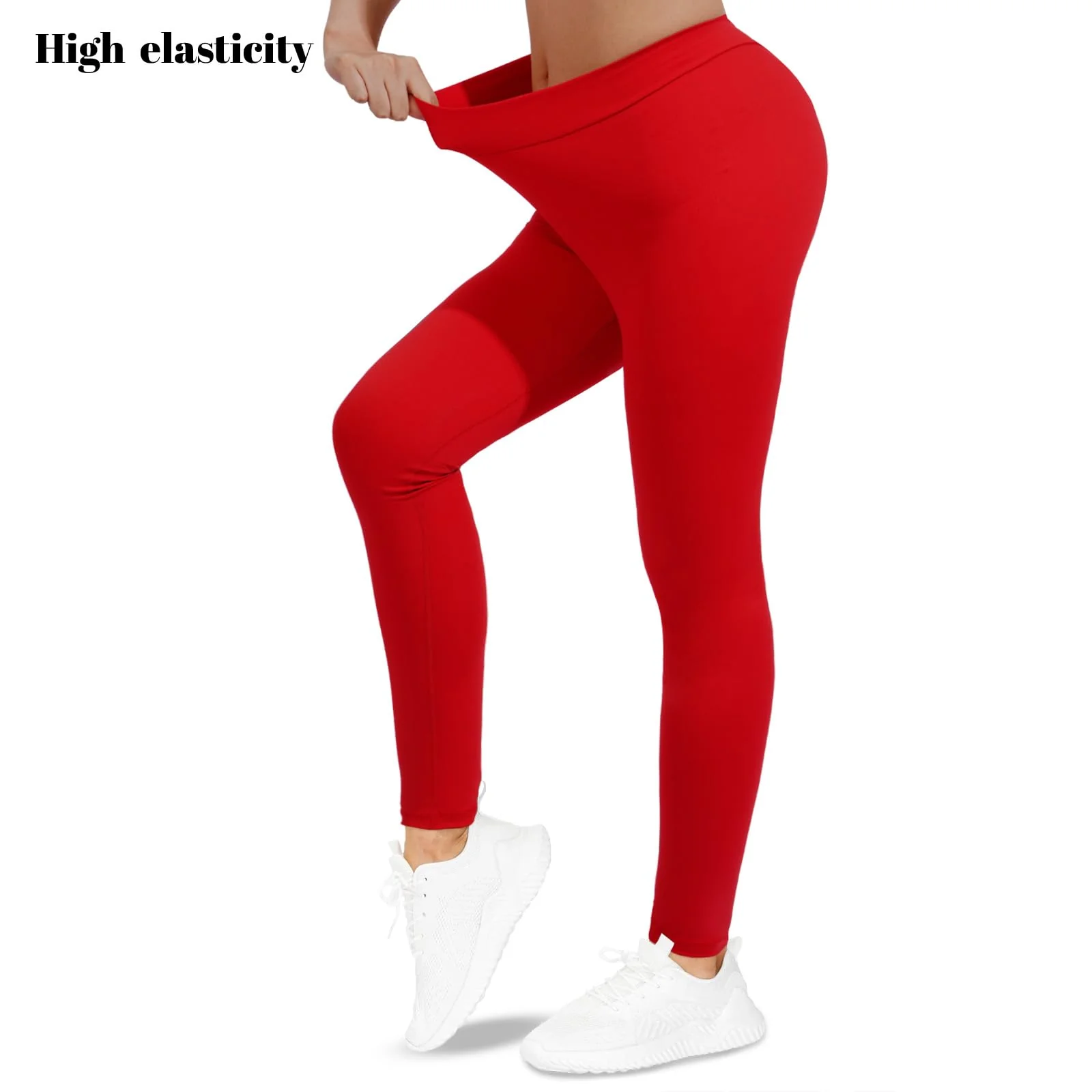 V Back Scrunch Leggings Soft Butt Lifting - Red - Image 6
