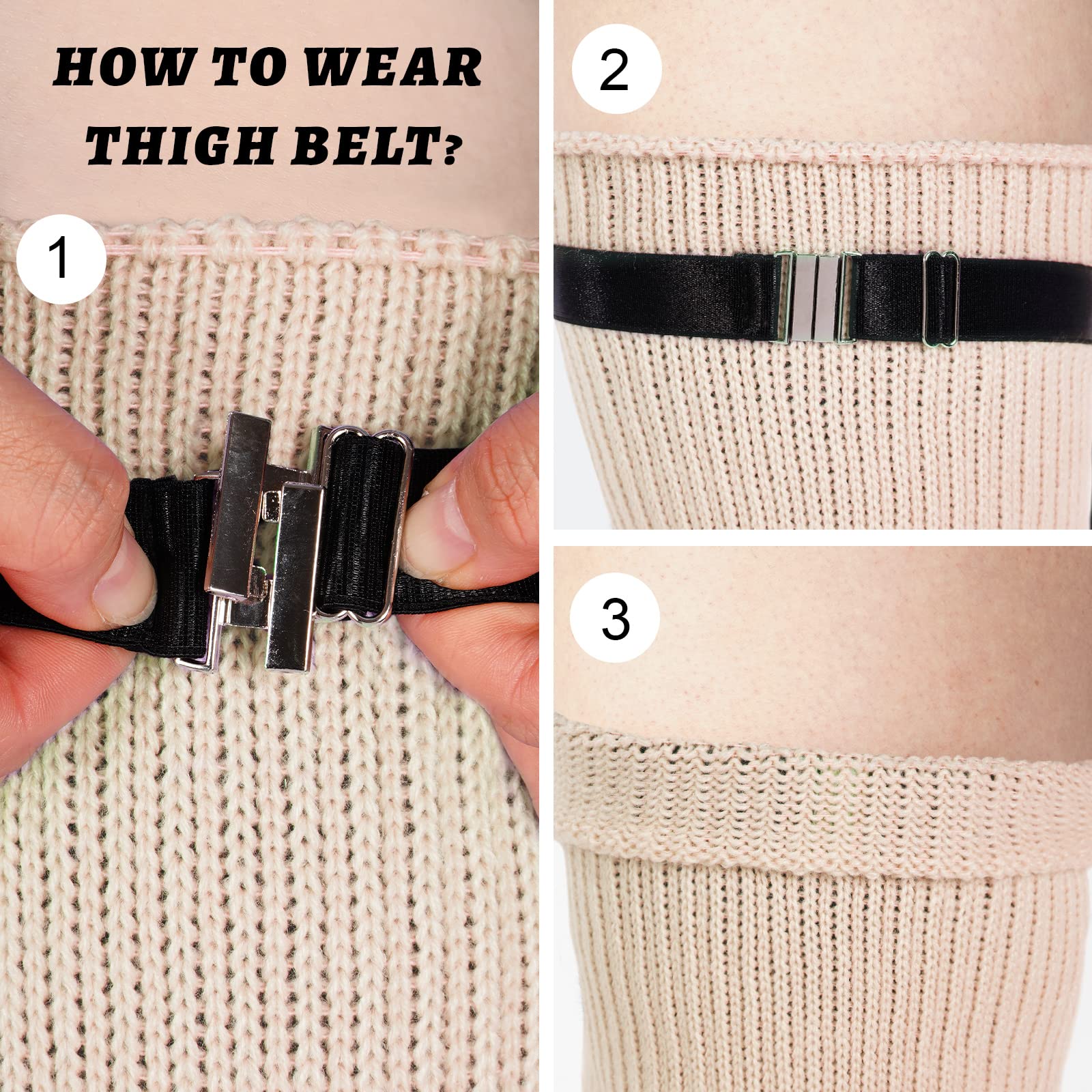 Womens Plus Size Thigh High Socks-Whole Wheat - Image 4