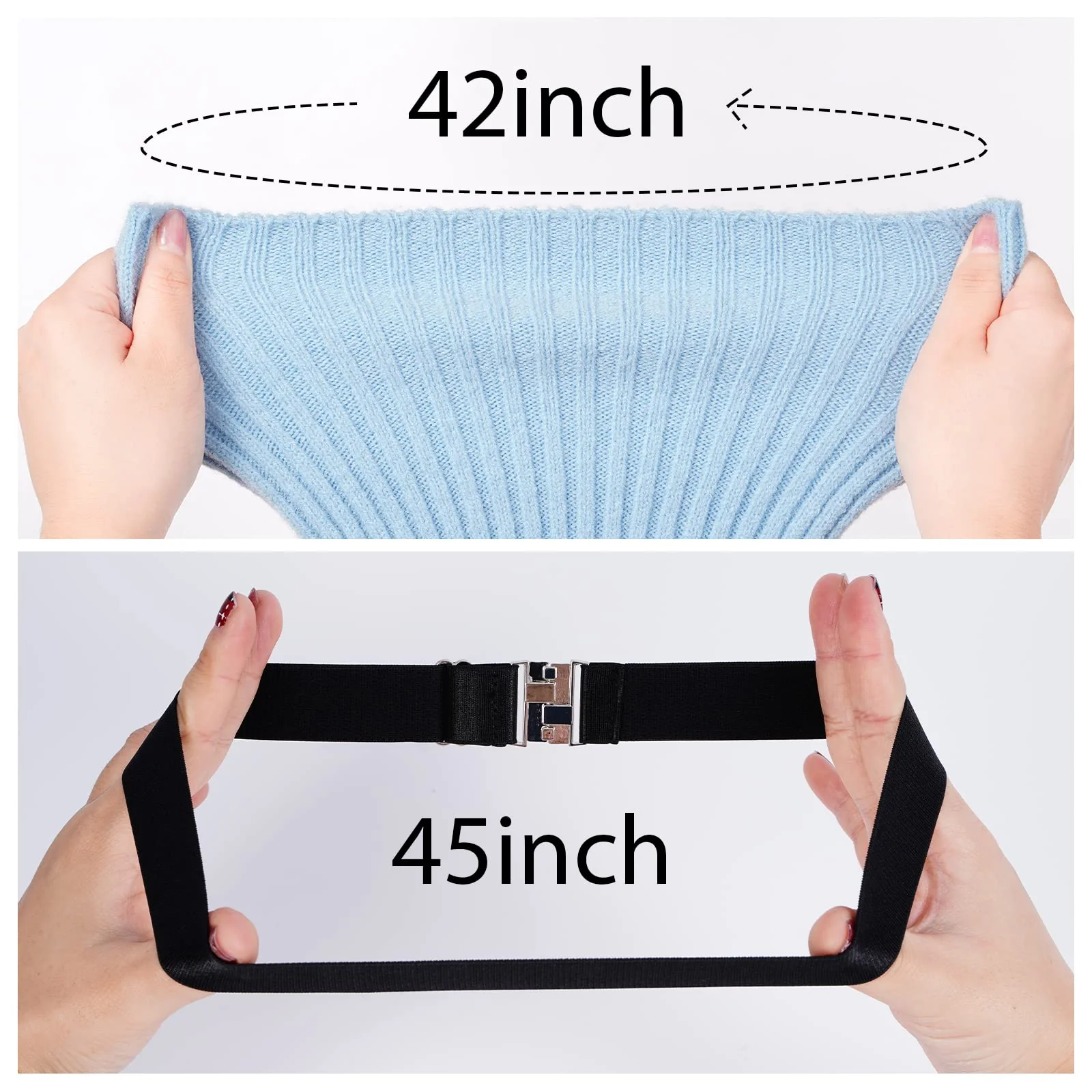 Wool Plus Size Thigh High Socks For Thick Thighs-Baby Blue - Image 4