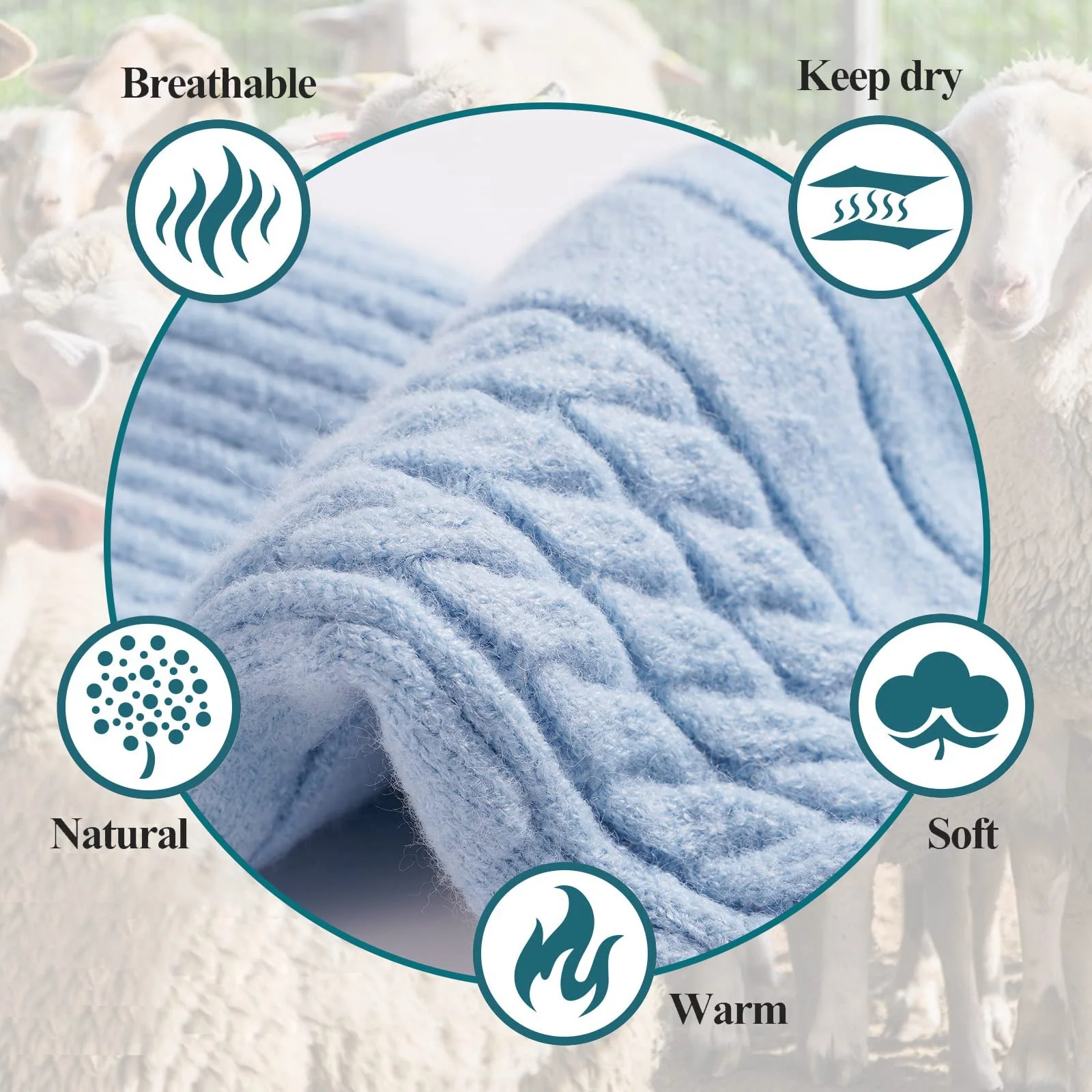 Wool Plus Size Thigh High Socks For Thick Thighs-Baby Blue - Image 5