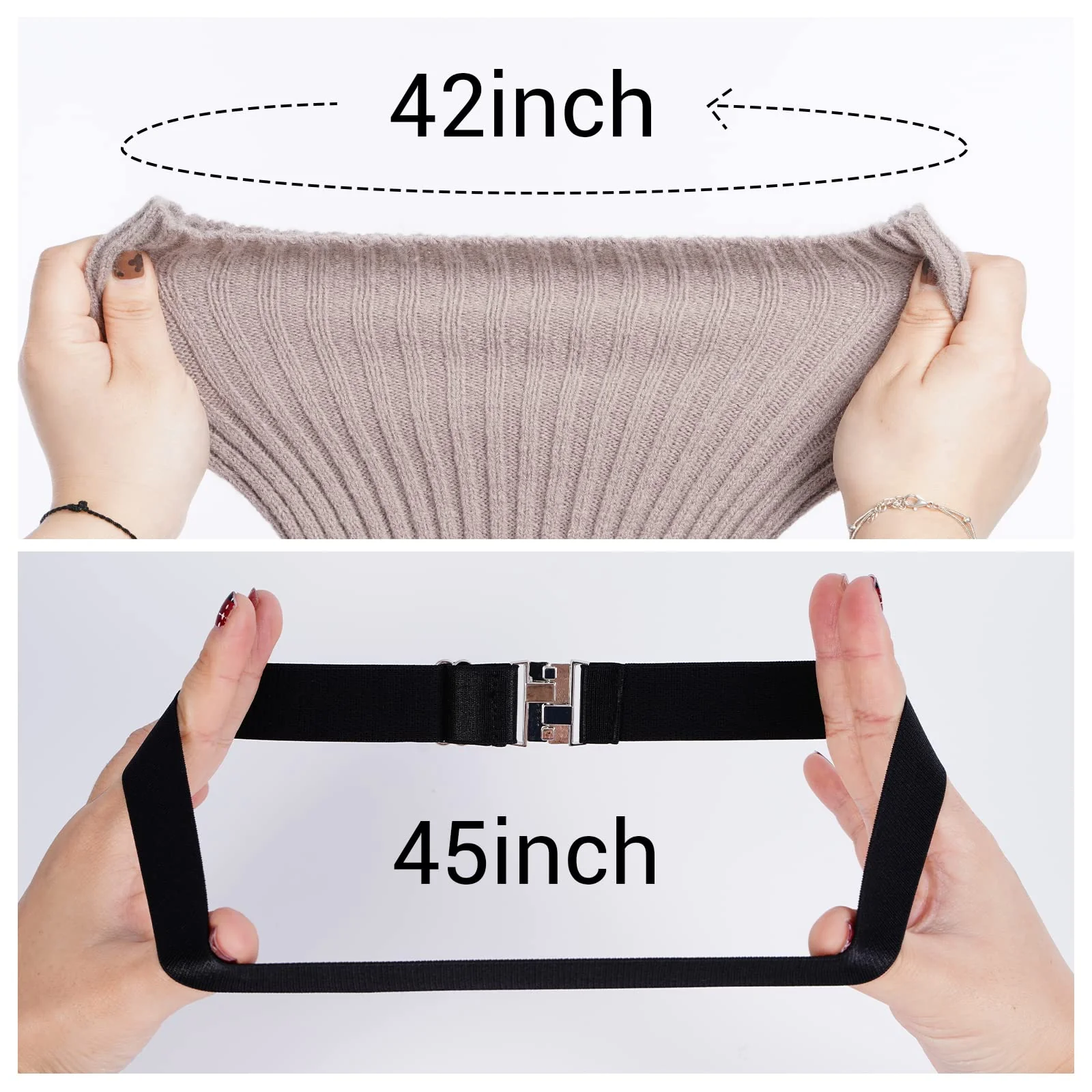 Wool Plus Size Thigh High Socks For Thick Thighs-Beige - Image 4