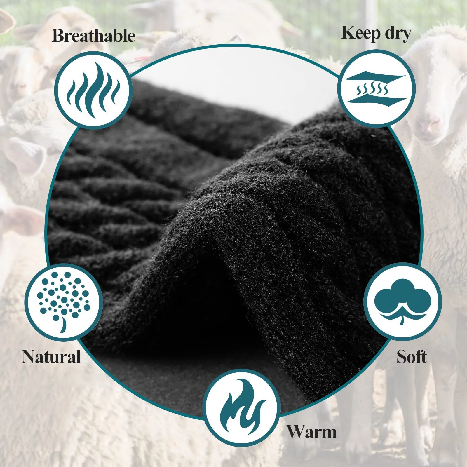 Wool Plus Size Thigh High Socks For Thick Thighs-Black - Image 3