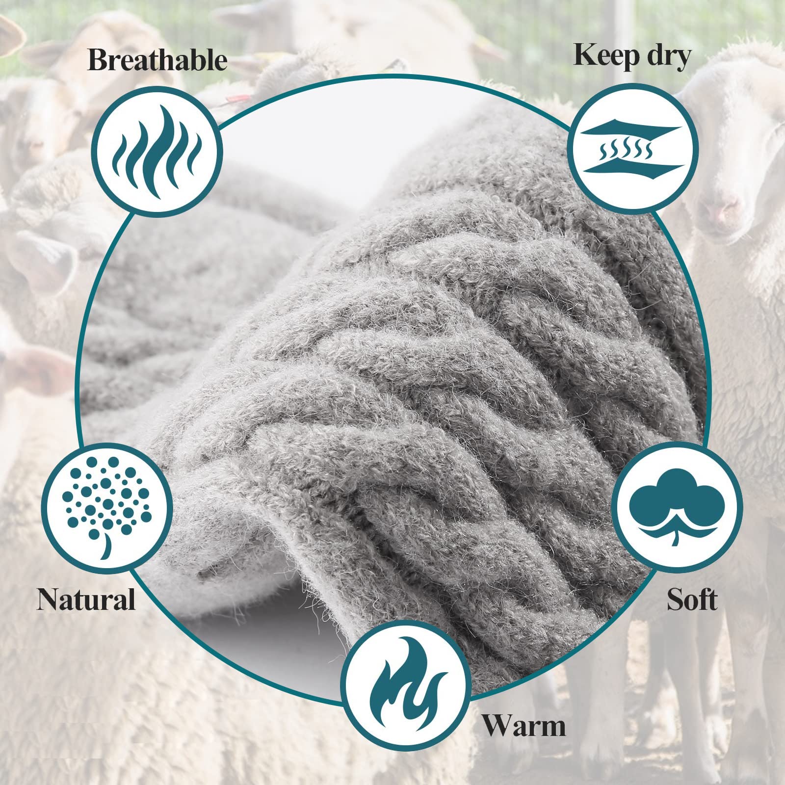 Wool Plus Size Thigh High Socks For Thick Thighs-Grey - Image 5